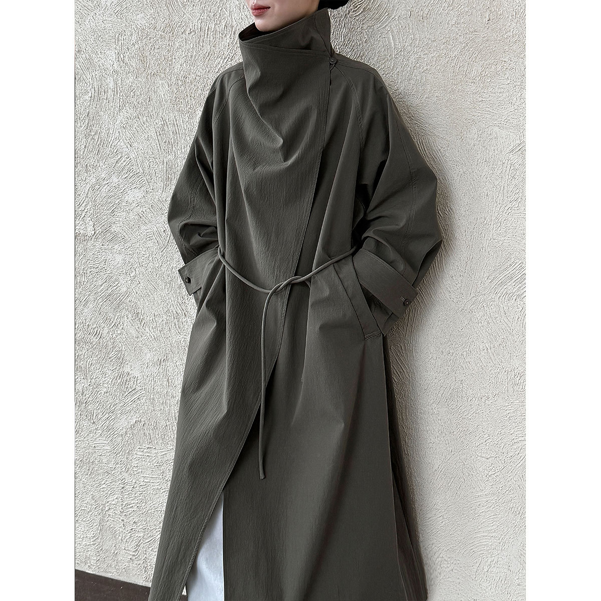 Vintage Windbreaker Nylon - 여성용 롱 윈드브레이커, 2026년 신상품, 여성용