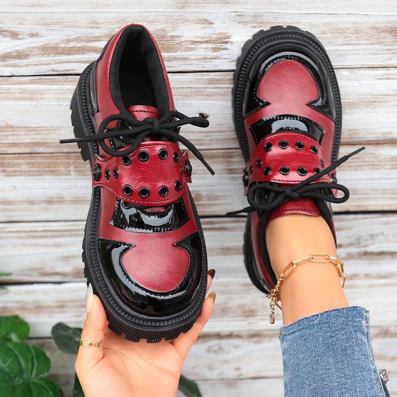 봄과 가을 컬러 블록킹 여성용 빈티지 편안한 하이힐 신 - Vintage Fashion Online 리뷰 및 가격