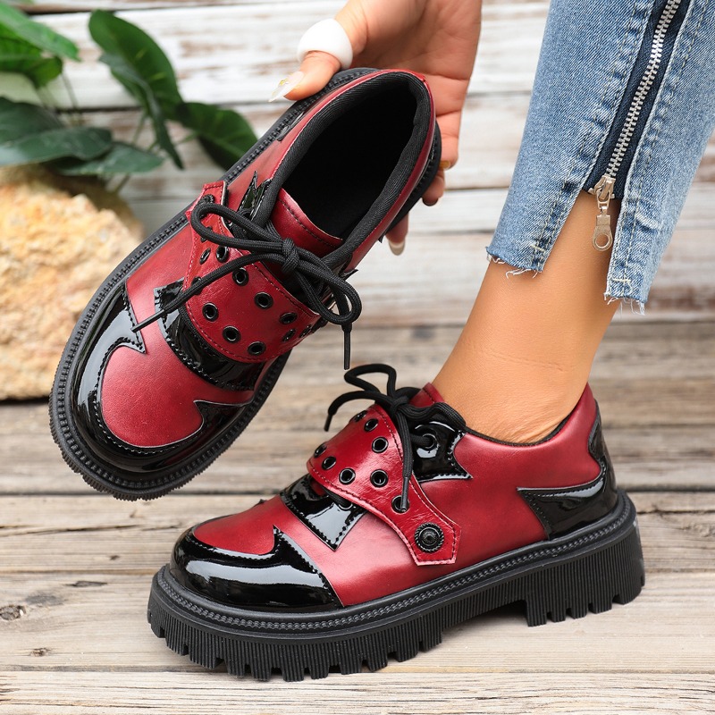 봄과 가을 컬러 블록킹 여성용 빈티지 편안한 하이힐 신 - Vintage Fashion Online 리뷰 및 가격