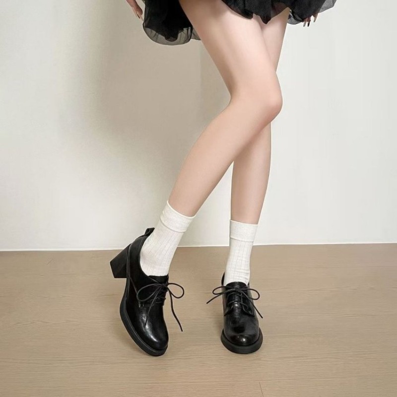 여성용 사각 앞코 레이스업 옥스퍼드 슈즈, 인조 가죽  - Vintage Fashion Dresses 리뷰 및 가격