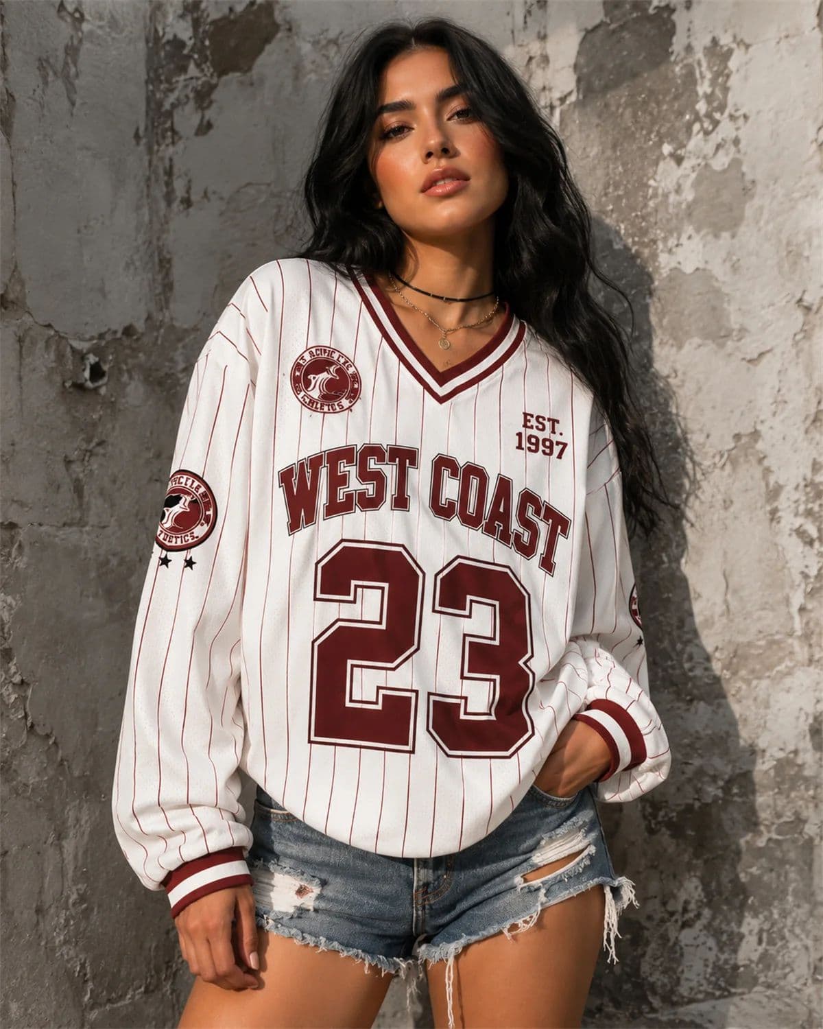 웨스트 코스트 23 야구 유니폼, 여성용 긴팔 빈티지  - Vintage Fashion Jersey 리뷰 및 가격