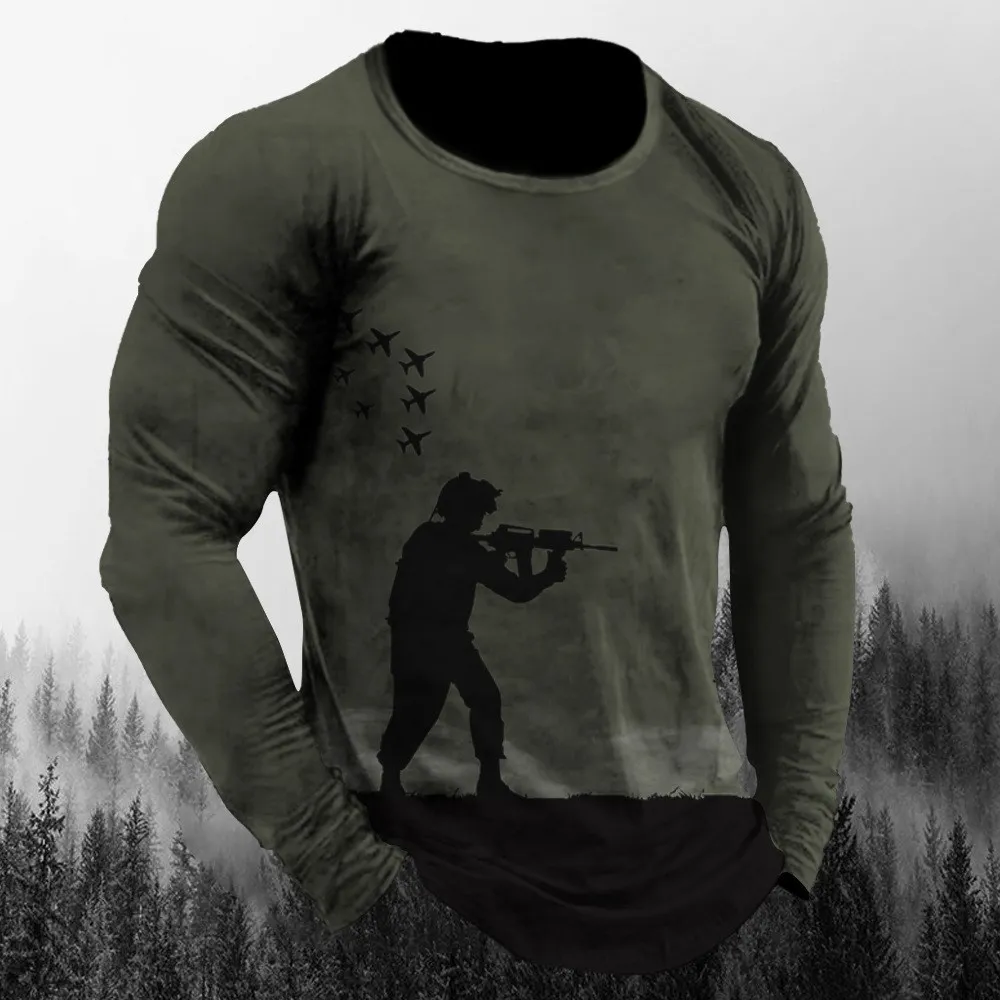 3D 프린팅 기법으로 제작된 위장 패턴의 긴팔 티셔츠, - Vintage Outdoor Fashion 리뷰 및 가격