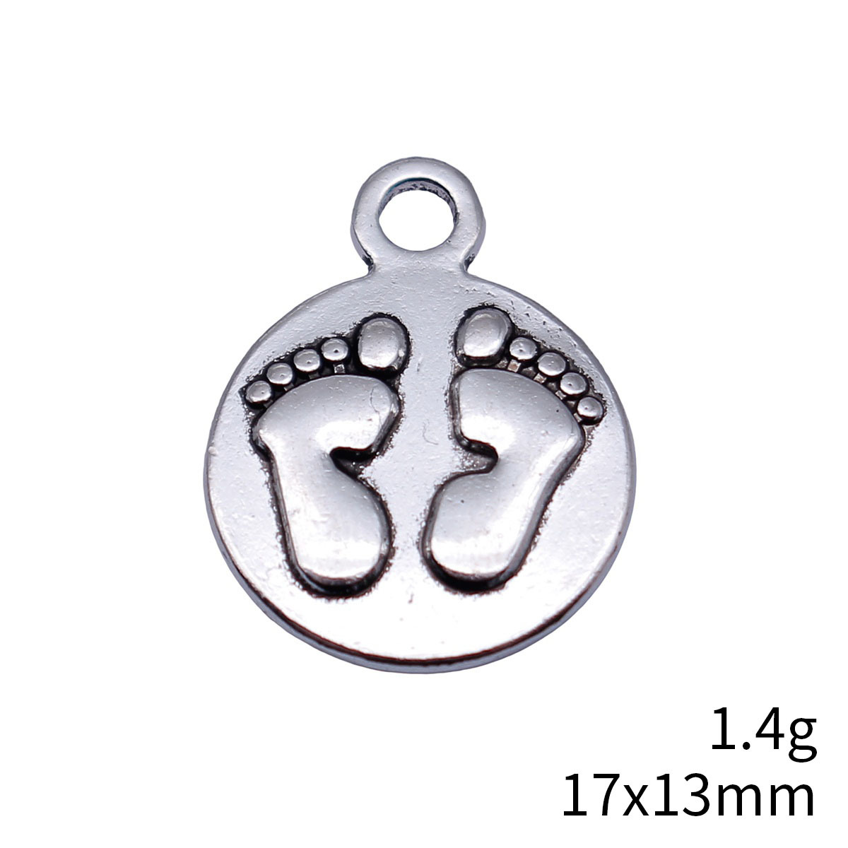 20개 17x13mm 앤틱 실버 컬러 발자국 원형 참  - Vintage Fashion Online 리뷰 및 가격