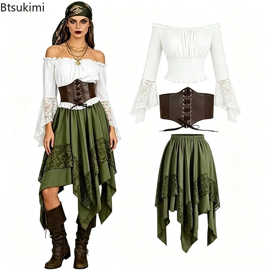 할로윈 르네상스 비대칭 페어리 테일 스커트 롱 드레스  - Vintage Fashion Dresses 리뷰 및 가격