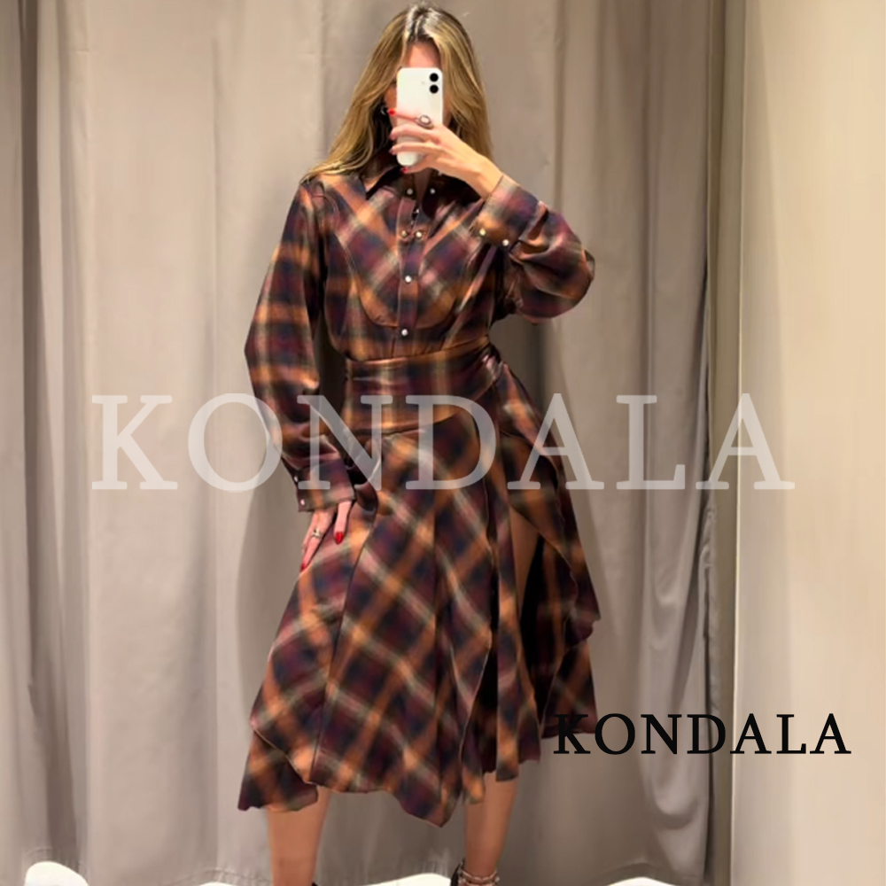 콘달라 여성용 가을 캐주얼 체크무늬 스커트 세트, 클래 - Vintage Fashion Jersey 리뷰 및 가격